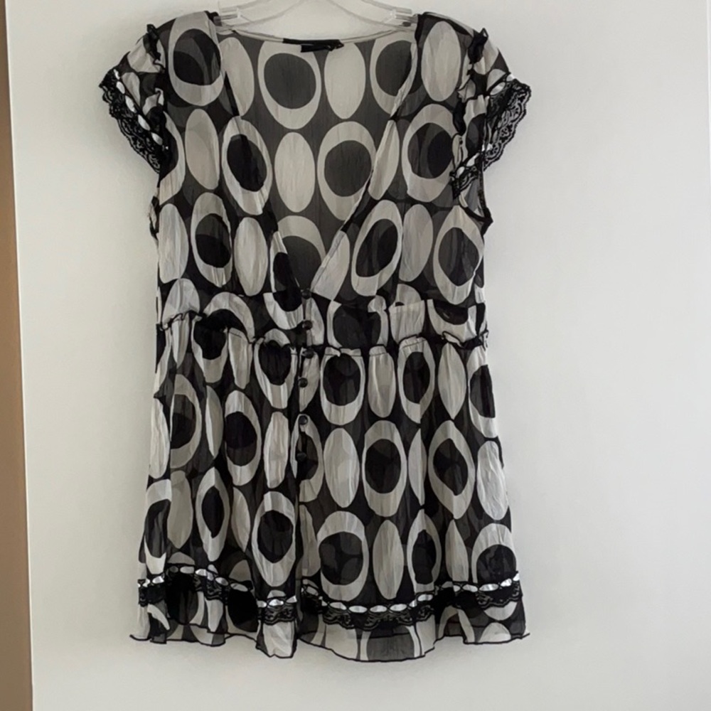Black and White Sheer Tunic
